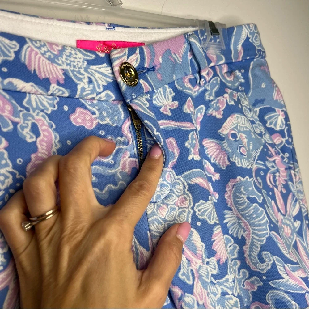 Lilly Pulitzer Callahan Knit Shorts Boca Blue Sea What I Sea A8‎